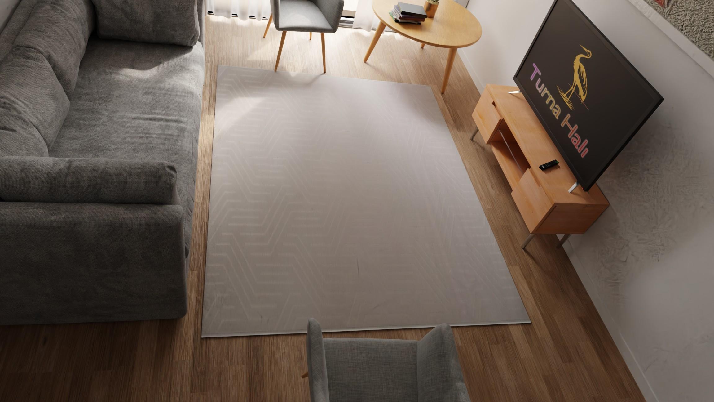 sade iskandinav desenli halı - Yağmurser